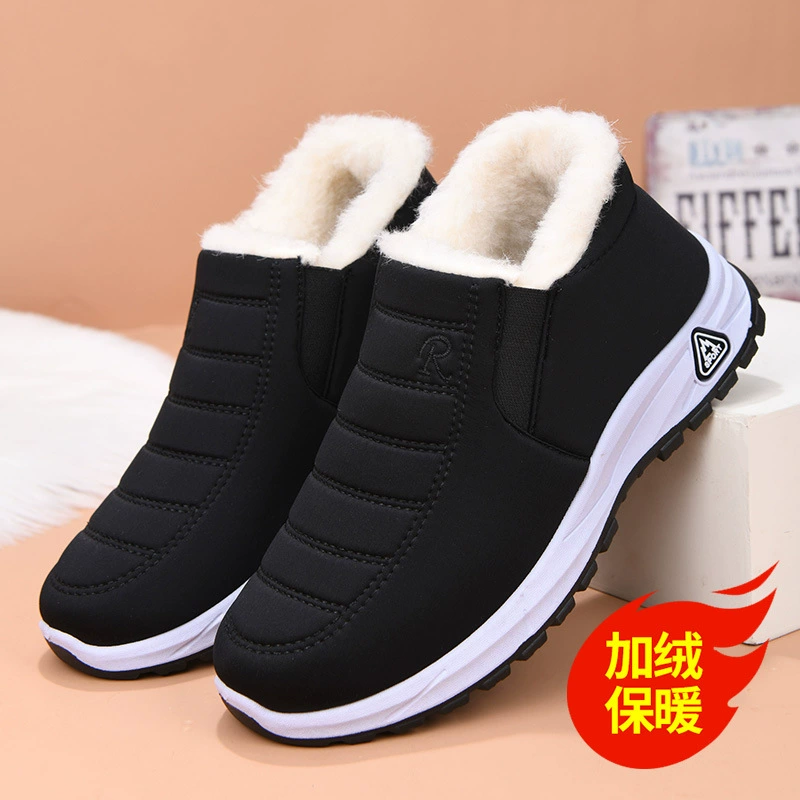 Зимние утепленные кашемировые сапоги из хлопка для внешней торговли, новинка 2025 года, унисекс, теплые снегоступы, удобная обувь для пожилых людей