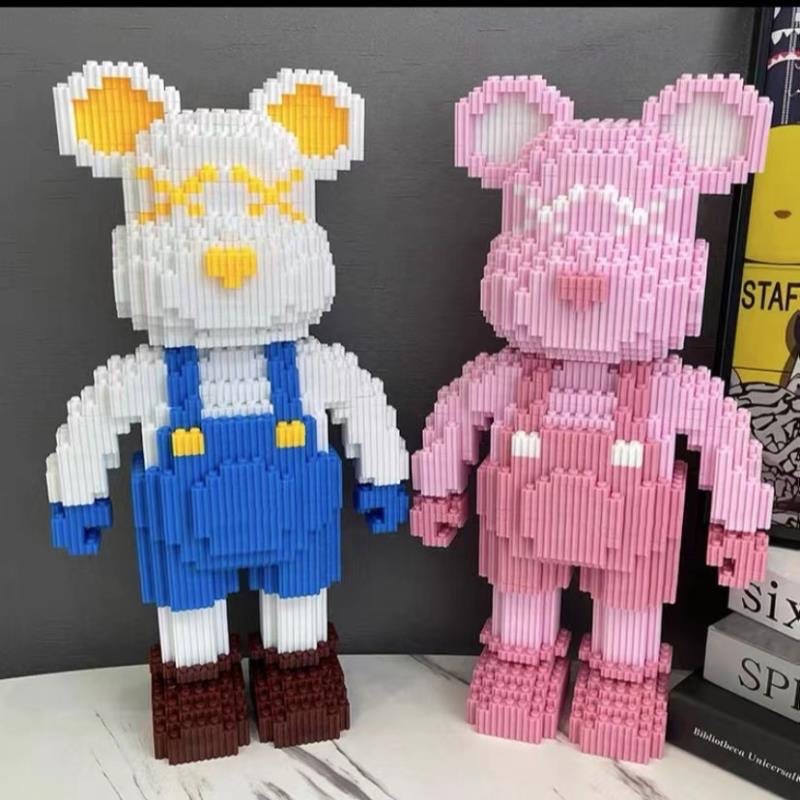 Compatible con la serie LEGO bloque de construcción oso empalme partículas miniatura montado rompecabezas de dibujos animados niño hembra bloques de construcción juguete