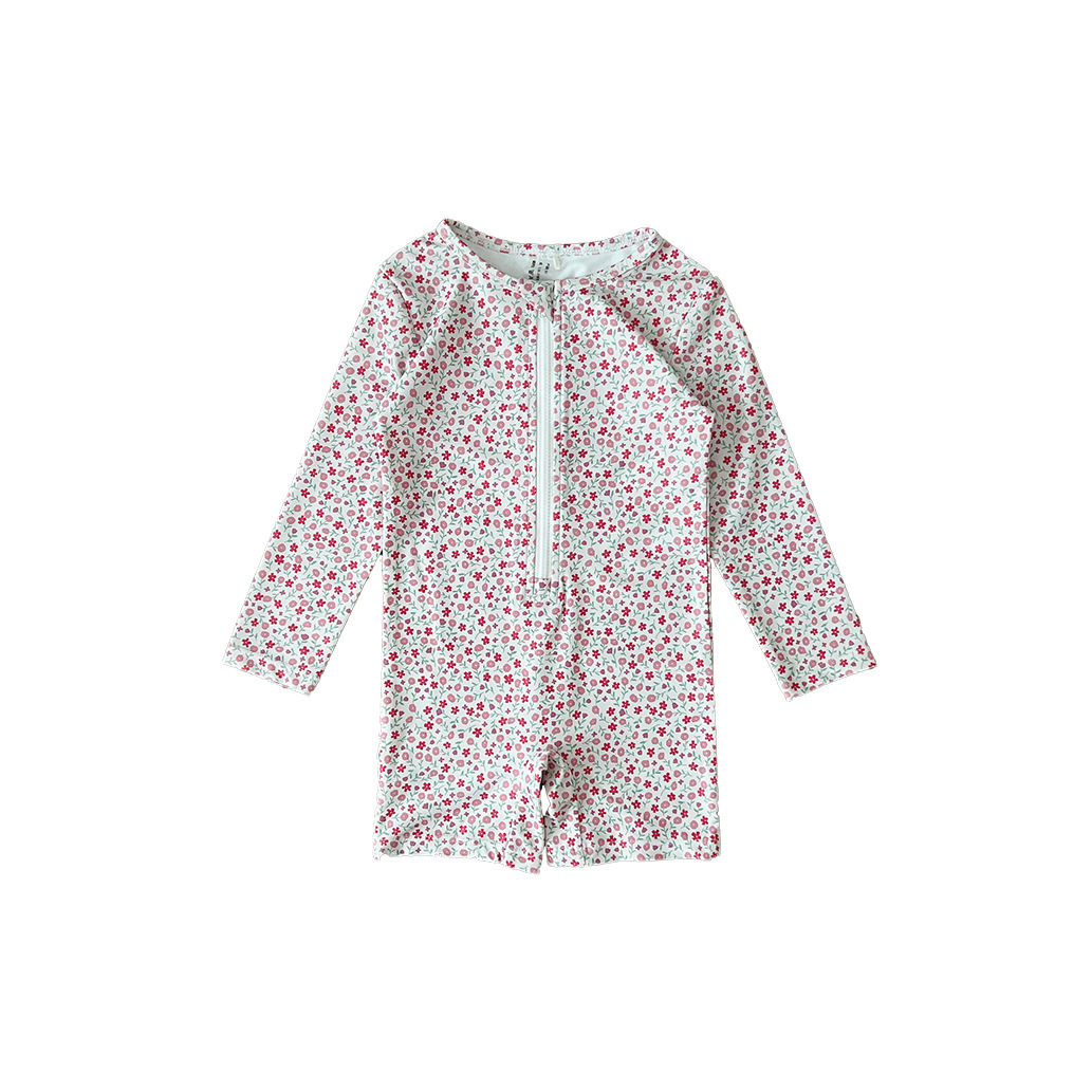 Kuling Zipper Swimsuit Pink Flower