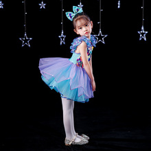 六一儿童蓬蓬裙舞蹈演出服幼儿园合唱表演服可爱粉亮片公主裙直销