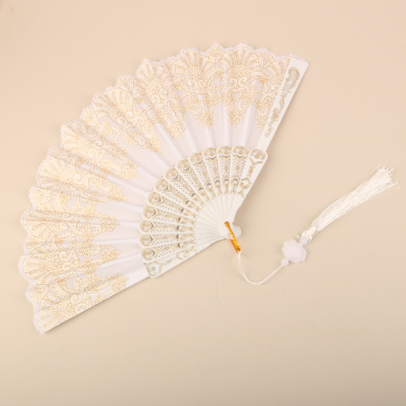Abanico Plegable de Encaje de Plástico, Estampado, para Danza image 53