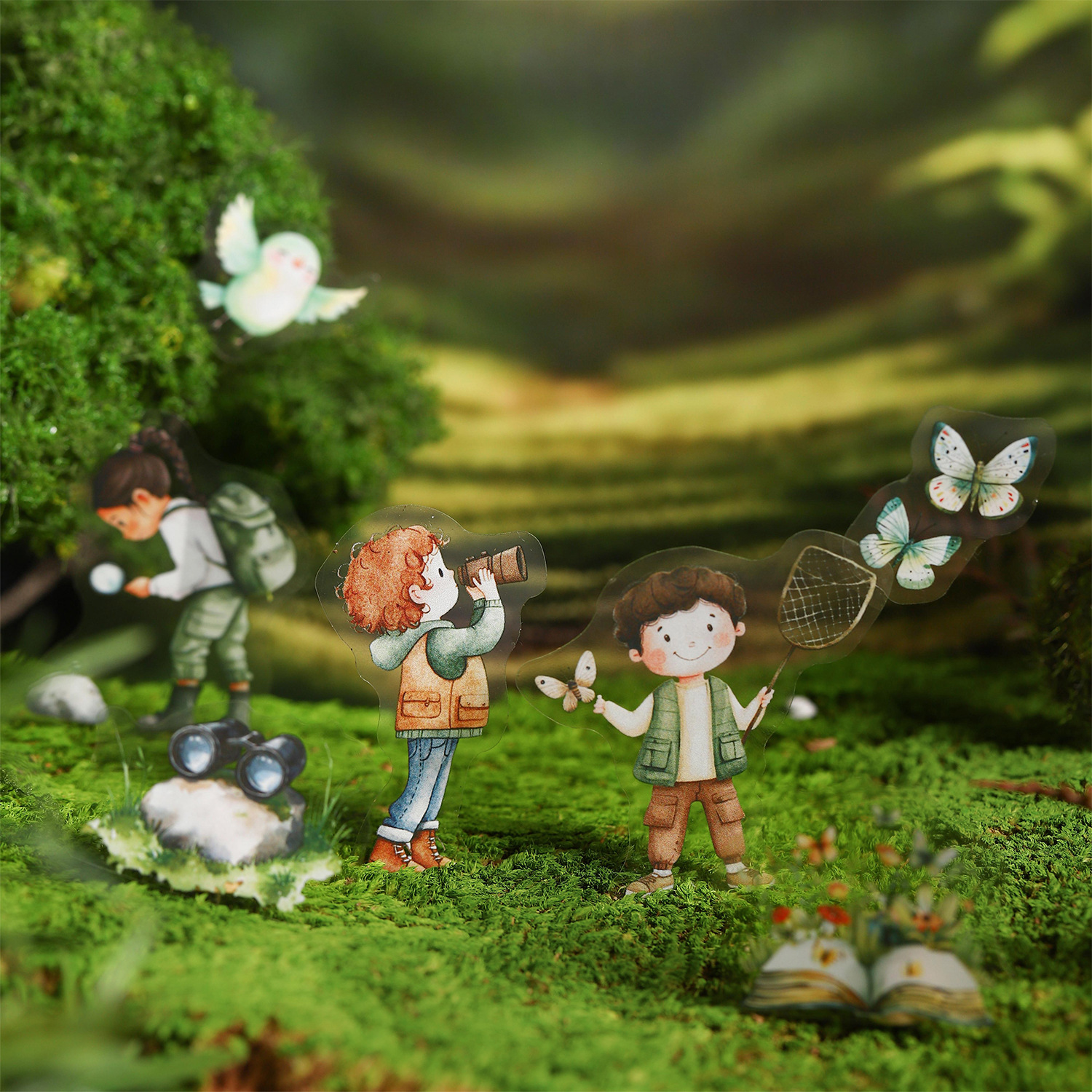 Hermoso día personaje paisajismo PET pegatinas Dream Professional Series Hand cuenta decorativa collage material de bricolaje pegatinas