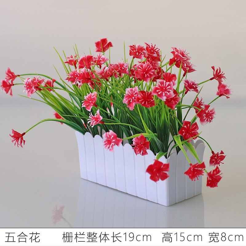 Flor artificial jardín de flores de plástico traje de valla de flores artificiales decoración de la ventana interior y exterior decoración floral decoración de la Mesa maceta flor