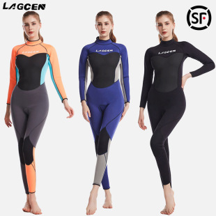 LAGCEN/Langchen 2.5mm diving suit women's neoprene padded warm deep diving one-piece surfing suit diving suit