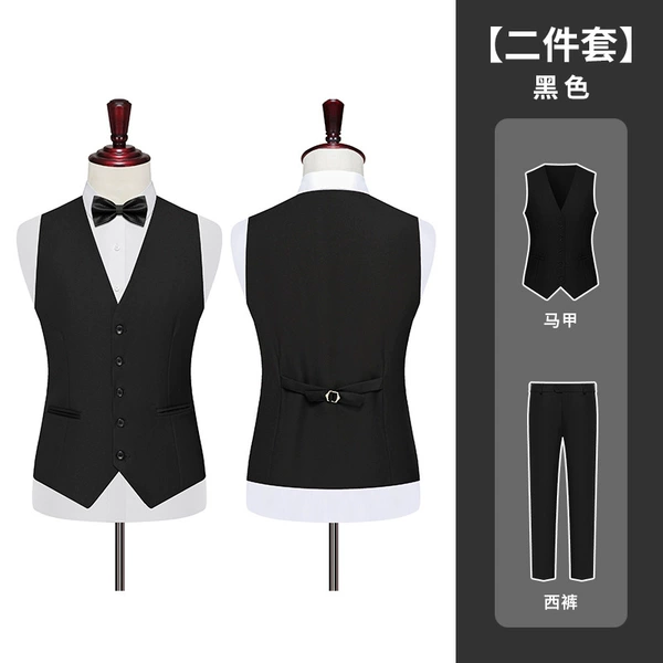 Black vest, trousers