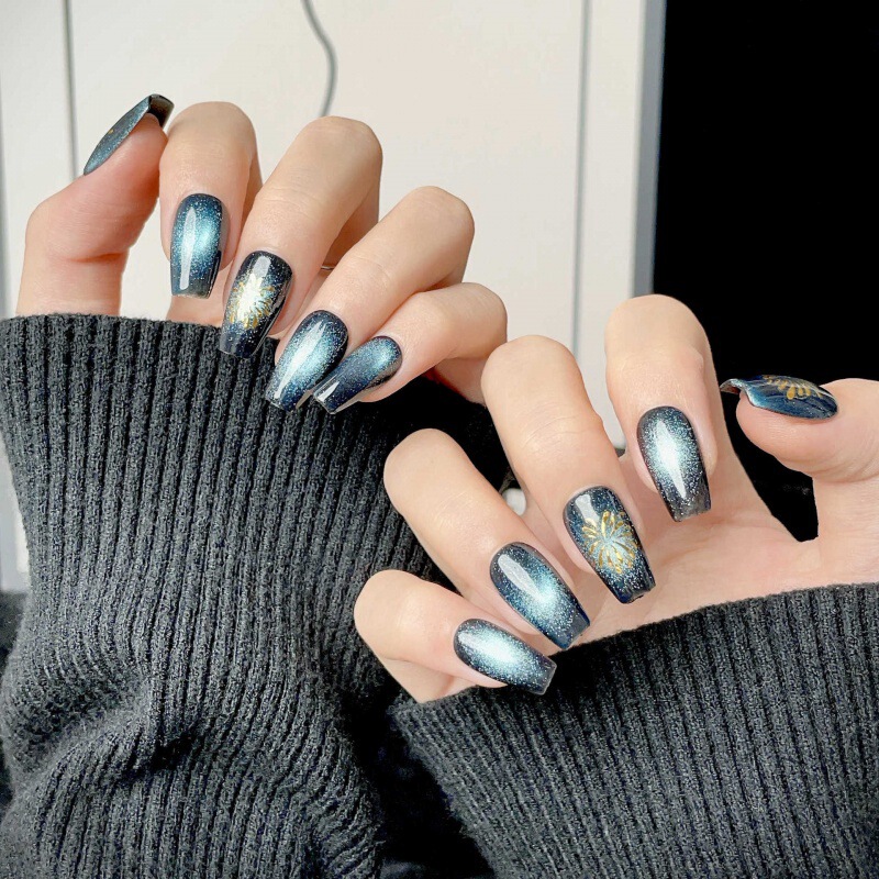 Purely Handmade Wearable Nails, New Flashing Blue Eyes, New Year Fireworks, Popular Phototherapy Nail Art Patches, Removable Purely Handmade Wearable Nails, New Flashing Blue Eyes, New Year Fireworks, Popular Phototherapy Nail Art Patches, Removable