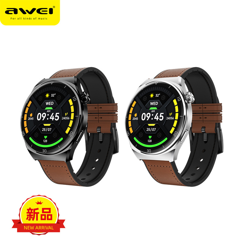 Awei H27 Fashion Leather Strap Smart Watch Sports Running Health Sleep Blood Oxygen Pressure Monitoring Bracelet
