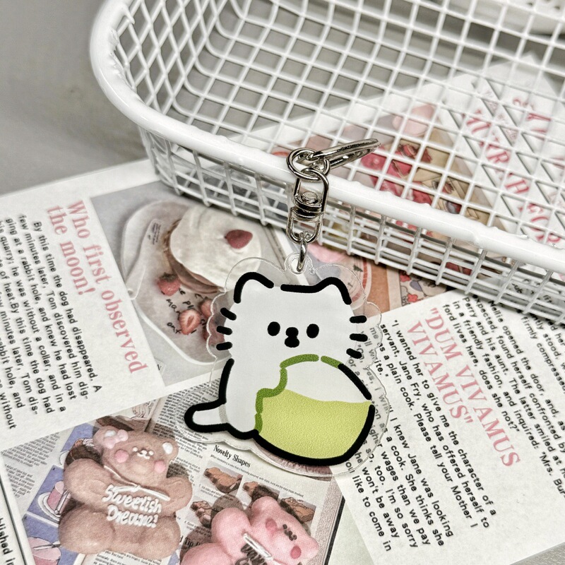 ステッカーキティカップル親友キーホルダー漫画ペンダント小さなギフトギフトバックパックバッグペンダントアクリル|undefined