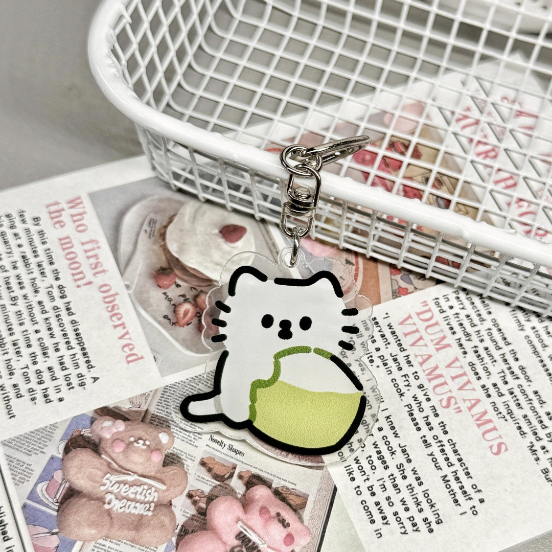 코코넛 고양이 열쇠고리 [초록 강아지]