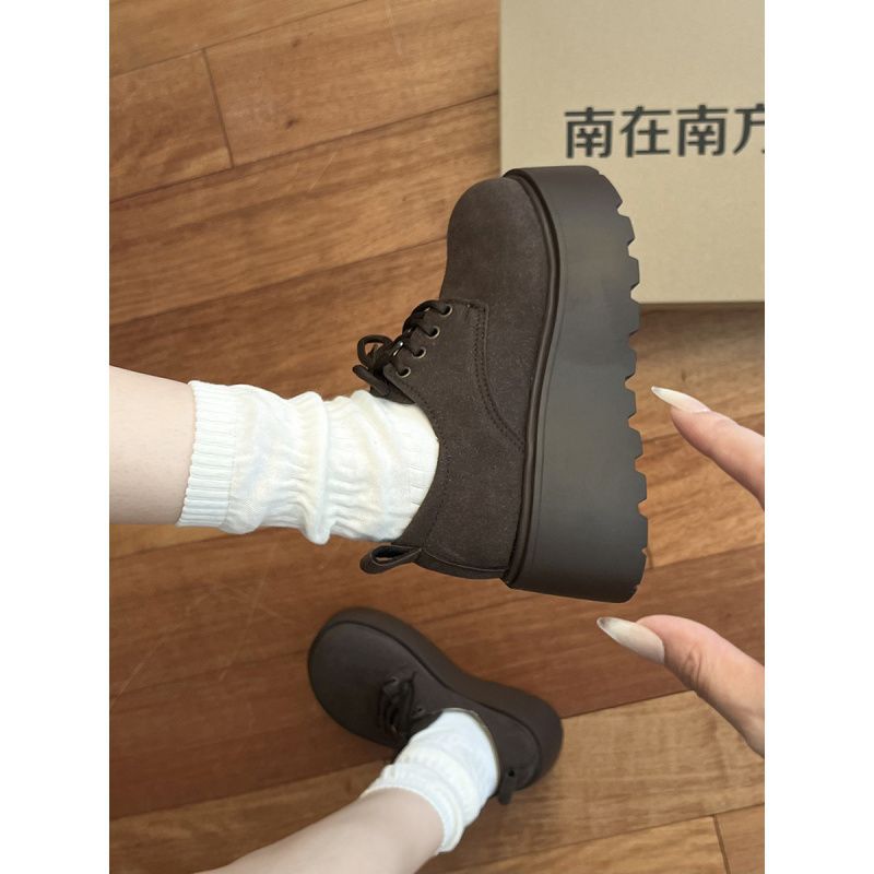 (2개) 황무지 유행 스타일 LOK FU 두꺼운 밑창 BIRKENSTOCK 신발, 새로운 가을 겨울 고조, 따뜻한 복고 플러스 벨벳 면화