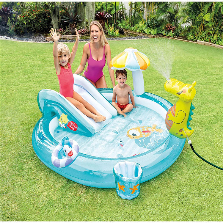 Children's Pvc Inflatable Slide Crocodile Spray Pool Swimming Pool Inflatable Paddling Pool Kidsren's Ocean Ball Pool Can Be Customized