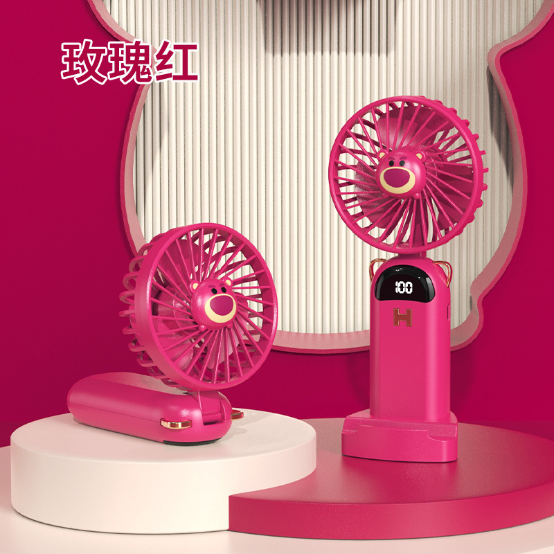 Nuevo ventilador de mano de dibujos animados, ventilador pequeño de carga usb de dibujos animados, ventilador de escalada silencioso portátil, mini viento