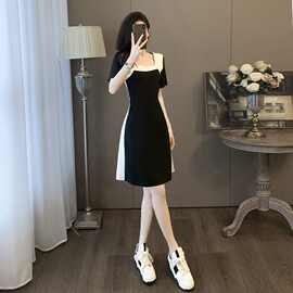 大码法式设计感小众温柔风连衣裙女夏季新款胖mm高腰遮肉显瘦裙子