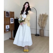 【实拍】法式纯棉设计感刺绣镂空无袖吊带裙女v领宽松显瘦连衣裙