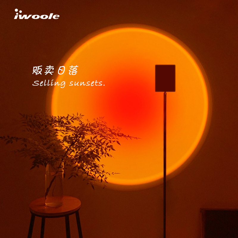 跨境新款网红拍照日不落夕阳投影灯氛围灯 迷你彩虹透镜led夕阳灯|ru