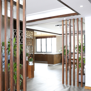 Solid Wood Grille Partition Living Room Wooden Screen Door Guest Restaurant Wooden Partition Entry Door Porch Log Column