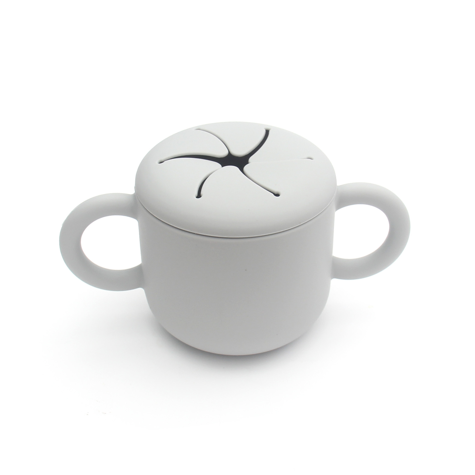 Niños de silicona merienda taza bebé vajilla bebé merienda taza portátil binaural mango niños merienda taza de almacenamiento