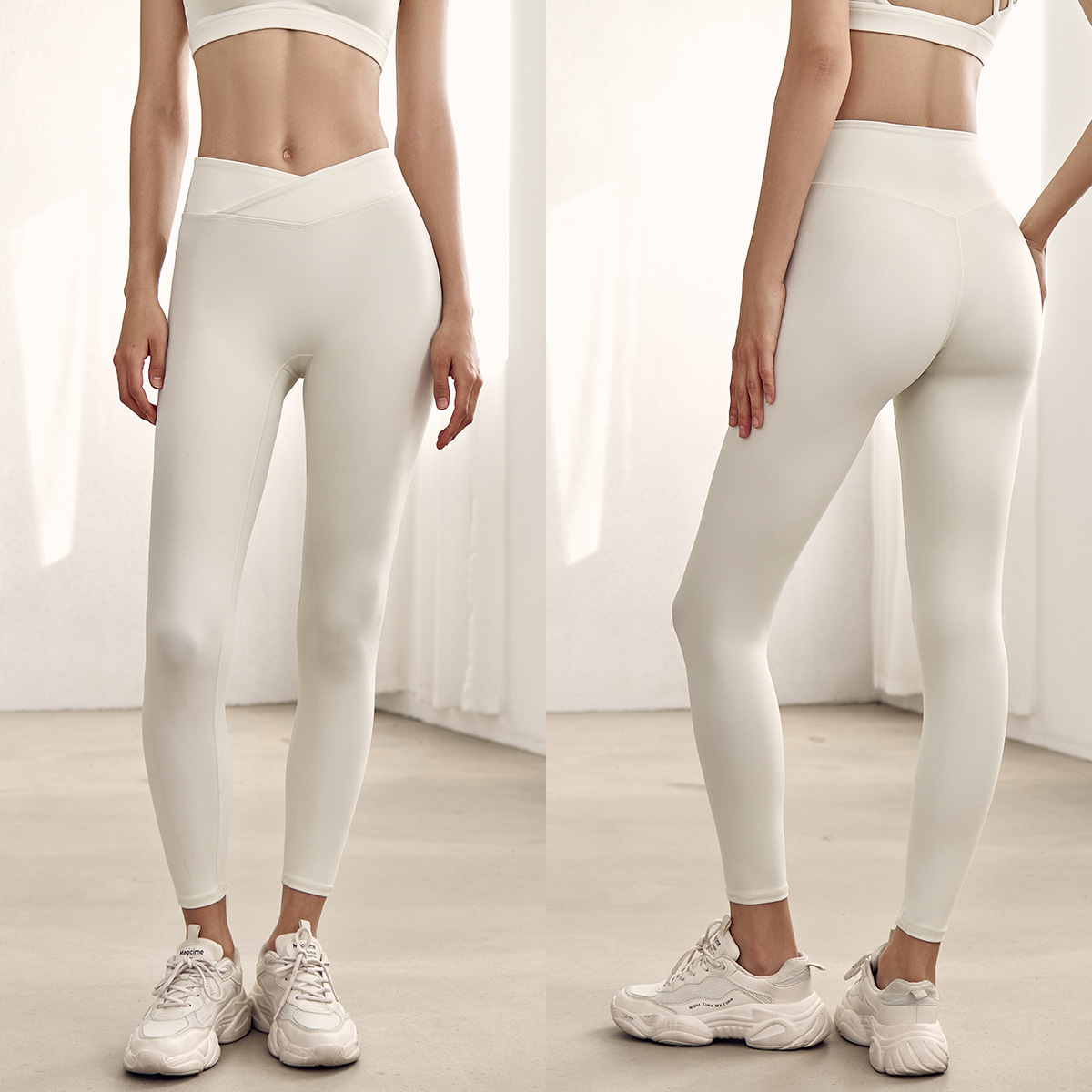 Awkward Yoga Pants overlapping Paige Quick drying Fitness pants honey peach Hip Tight fitting Jogging pants 6564