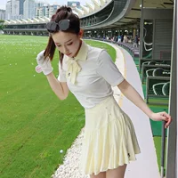 TASHI Golf Женский элитный модный тонкий эластичный топ, быстросохнущий дышащий спортивный комплект с короткой юбкой