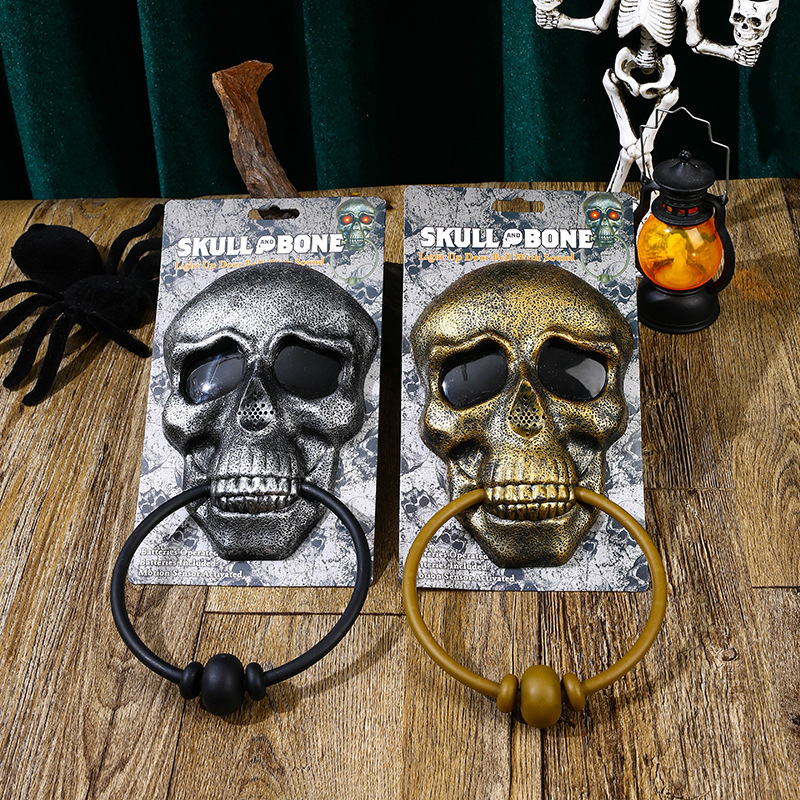 Halloween Horror Türklingel Geister Festival Totenkopf Trick Spielzeug Spukhaus Party Supplies Leuchtender Kürbis Totenkopf Türbehang_voghion.com