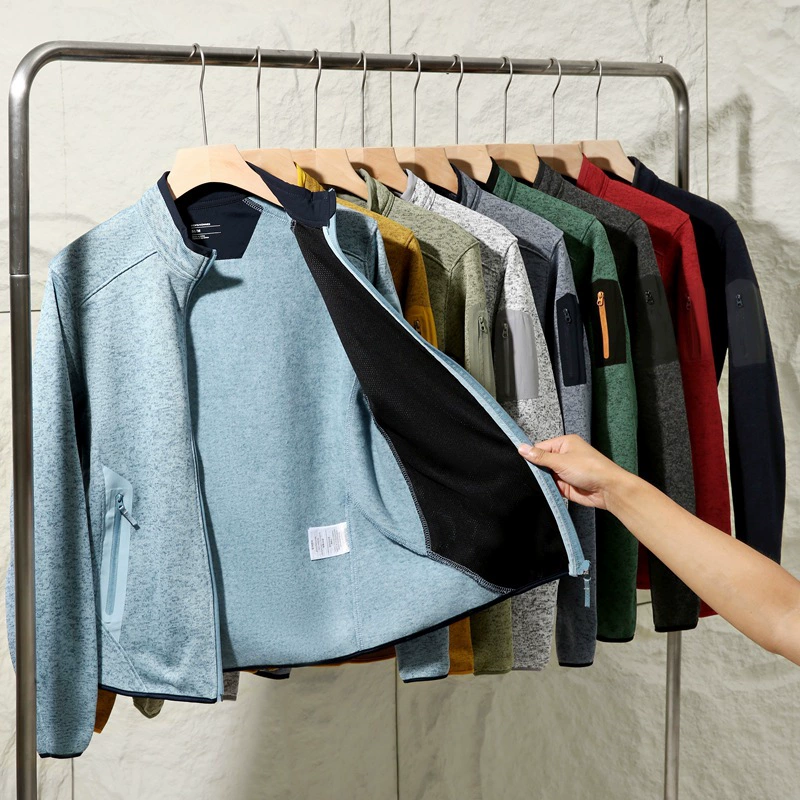 Серия Pingping для мужских и женских пар осенью и зимой на открытом воздухе стоячий воротник теплая шерстяная одежда вязаный кардиган модная куртка