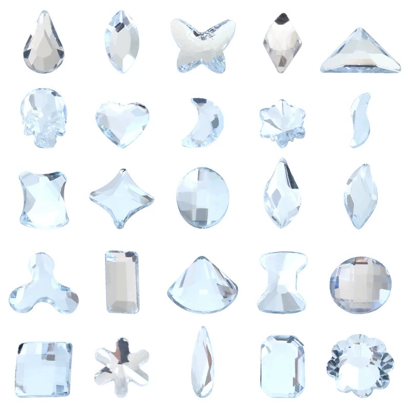 Горячие низы особой формы diamonds, электролитически осажденные клейкие алмазы, стеклянные драгоценные камни особой формы, кристаллы для одежды, наборы для DIY rhinestone