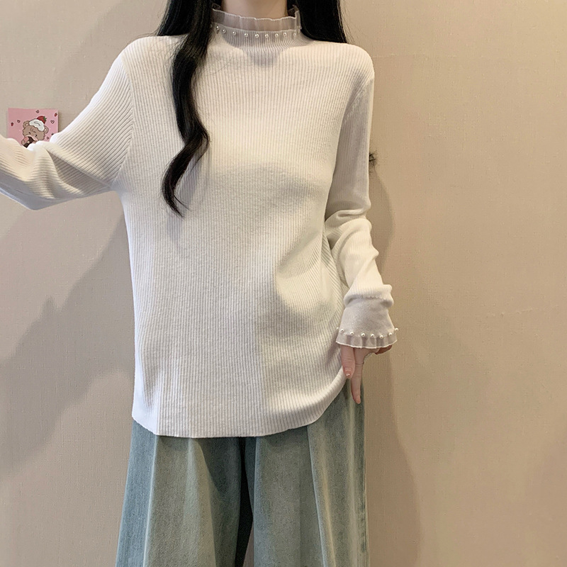 (2개) 플러스 사이즈 여자 2024 가을 | 겨울 새로운 서양식 니트 스웨터 탑 통통녀 느슨한 슬리밍 올 매치 스웨터베이스 셔츠