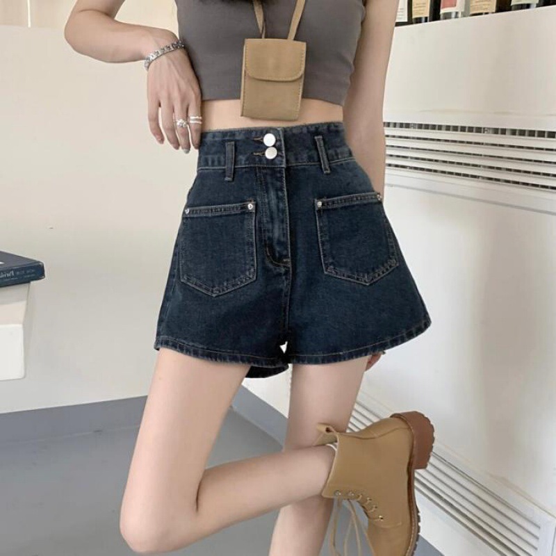 All-Match Wide-Leg Pants Trendy Denim Shorts Women's Korean-Style Design Sense Slim-Fit Elegant High Waist Slimming Simple All-Match Wide-Leg Pants Trendy Denim Shorts Women's Korean-Style Design Sense Slim-Fit Elegant High Waist Slimming Simple