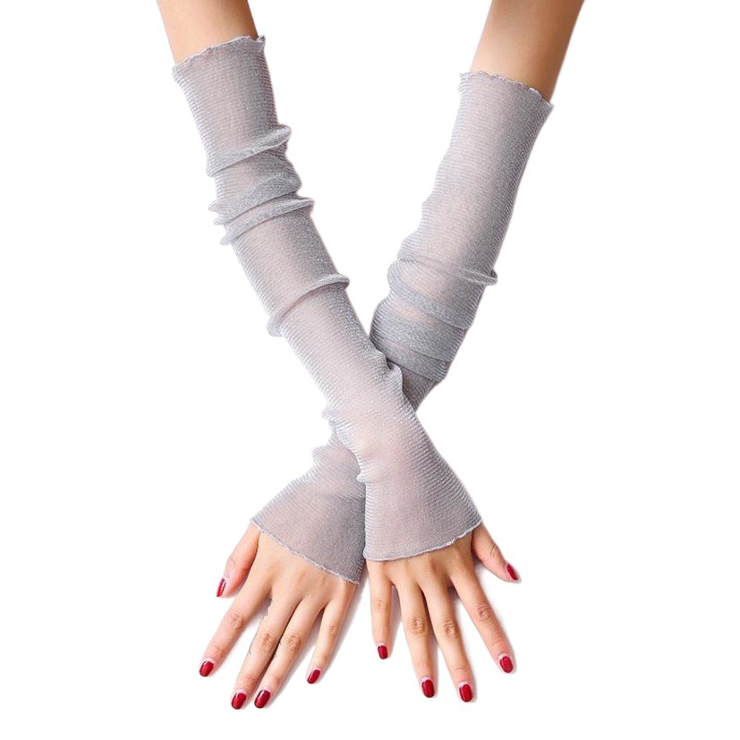 Outdoor Sun Protection Gloves Lace Sun Protection Sleeves Summer Sleeves Korean Silver Silk Leg Sleeves Riding Fishing Sun Protection Sleeves