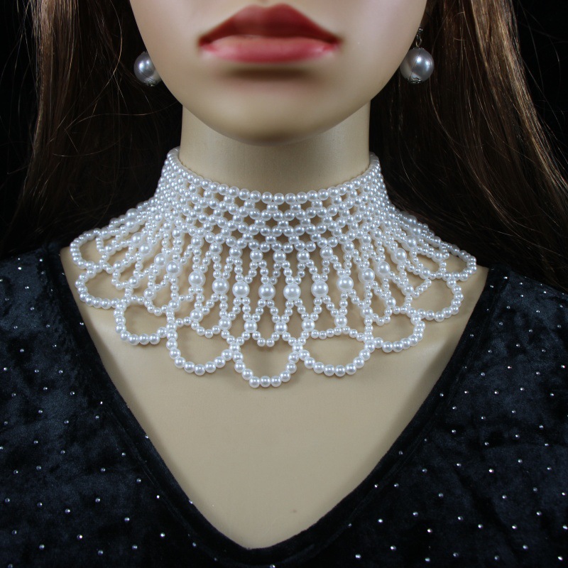 批发韩版珍珠项链女锁骨链百搭遮颈纹颈带项圈脖子饰品时尚毛衣链