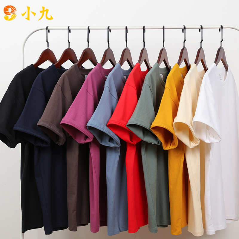 230G Camiseta de algodón pesado cuello redondo suelto personalizado manga corta hombres ropa de clase publicidad camisa cultural ropa de trabajo logotipo impreso