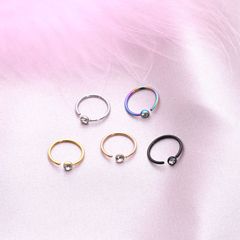 C-shaped stainless steel stud nose ring with rhinestones, cross-border popular in Europe and America, non-piercing nose ornament, tattoo piercing accessory