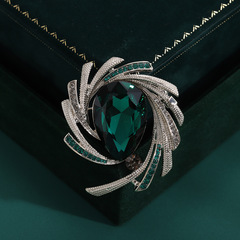 高貨廠家直銷復古璀璨之星水晶百搭西裝胸針巴特風格胸花吊墜兩用