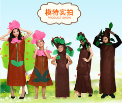 兒童節表演服年會匯演衣服環保服裝兒童水果大樹服裝環保走秀衣服