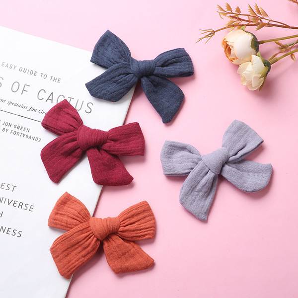 Cotton children's hairgrip with bow