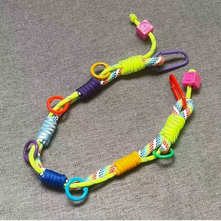 新款拼接撞色手工编织短款挂绳 包包手机壳挂件 手腕手提装饰绳
