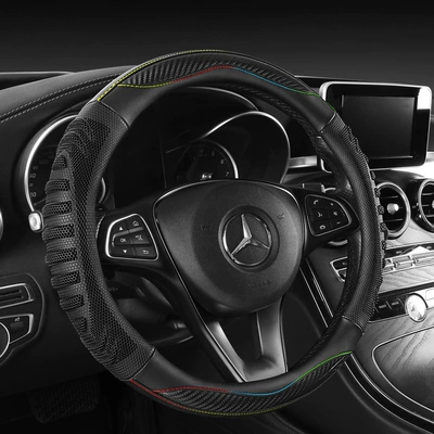 Steering wheel cover – car steering wheel cover, temperature-regulating - sports-black-round-shape