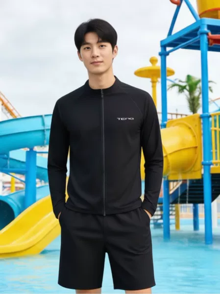 Qianchengyu Sports Diving Suit Jellyfish Suit Men's Full Zipper Split Sunscreen Long-Sleeved Long Pants Quick-Drying Surfing Suit