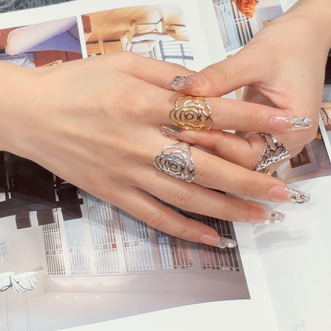 1 Piece Quantity Wholesale Jewelry Vintage Style Classic Style Tree Rose 304 Stainless Steel Plating Open Rings