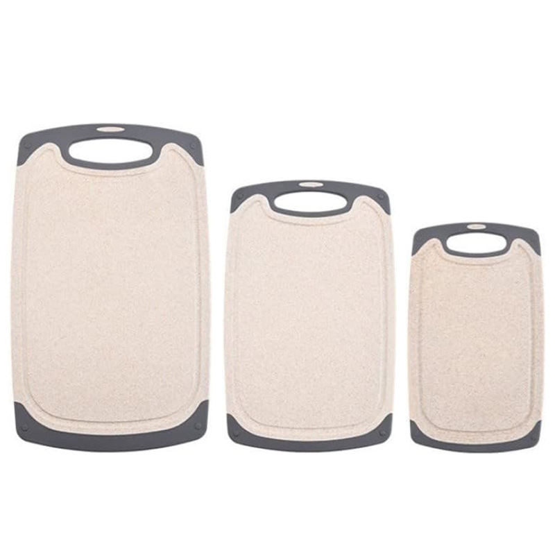 Juego de Tablas de Cortar de Paja de Trigo Set de 3 Piezas Antideslizante para Cocina image 10