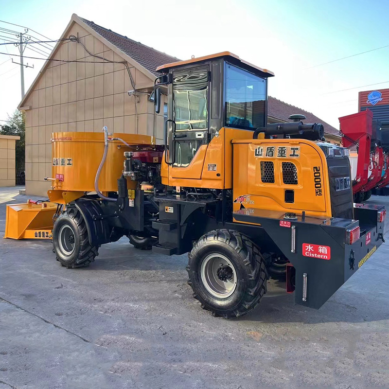 平口搅拌车水泥运输全自动移动朝天锅小型移动上料混凝土搅拌车