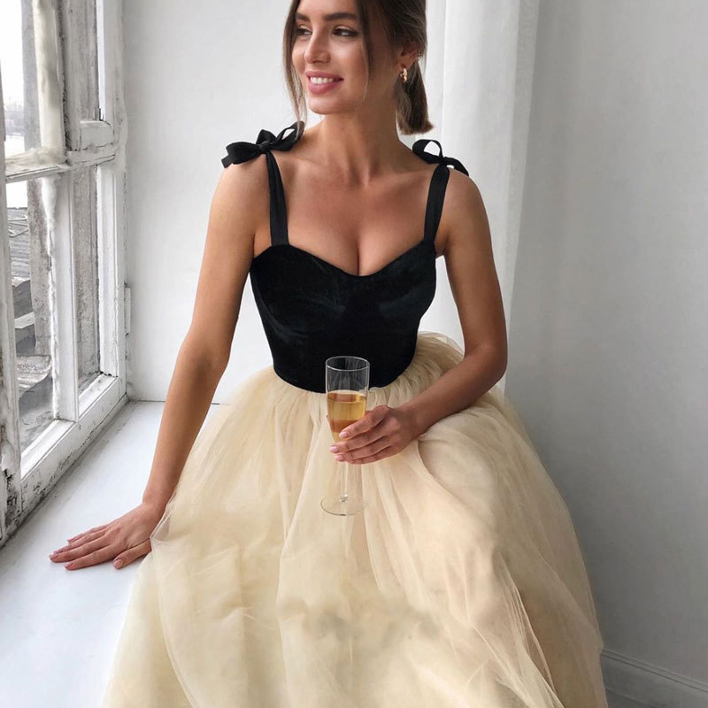 Comercio exterior europeo y americano Amazon AliExpress deseo vestido de noche V sexy Sling adelgazamiento vestido de banquete soporte personalización