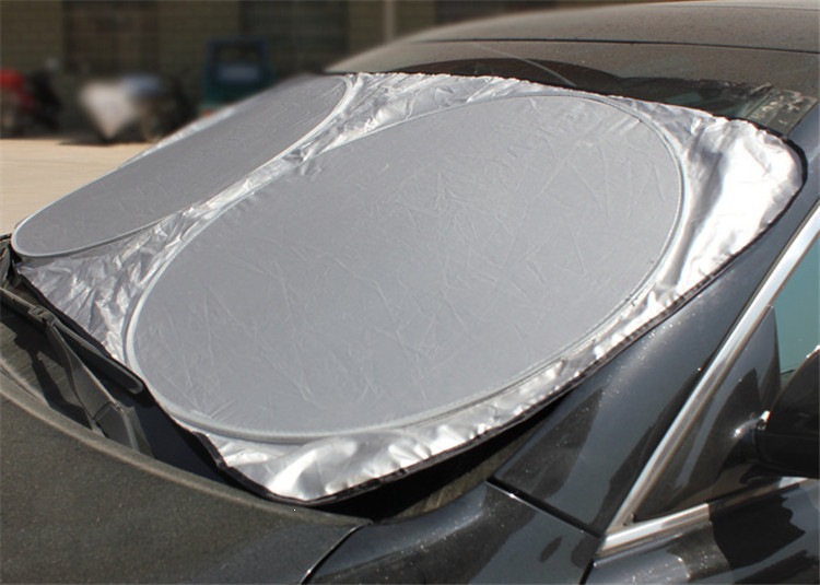 Car Heat-Insulating Sunshade Multifunctional Easy-To-Store Silver-Coated Sunshade Curtain New Type Double-Circle Sun Protection and Heat Insulation Sun Shield