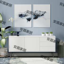 靠墙板式家具亚马储小户物板式小户型北欧矮亚马逊入户电视客厅靠