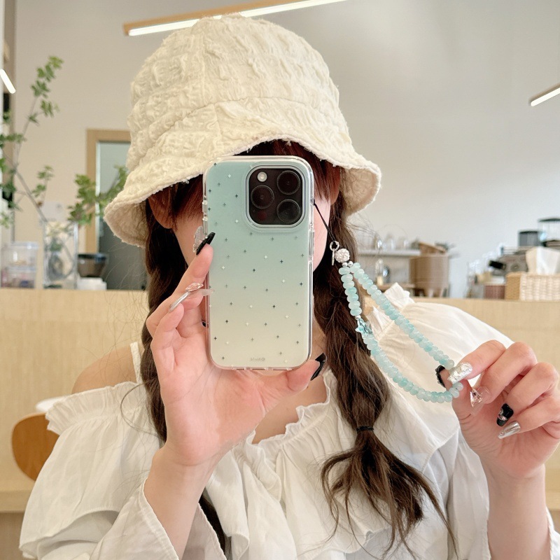 Estrella de pantalla completa degradada simple para Apple 16ProMax Pulsera iphone15 funda para teléfono móvil 14 mujer 13 nuevo