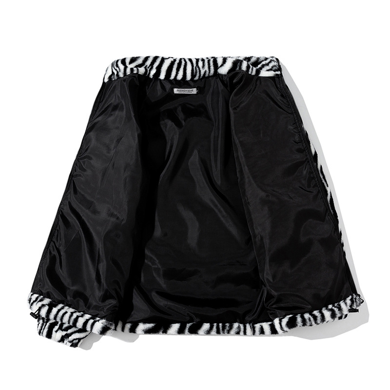 2021 nuevo abrigo de otoño e invierno para los amantes del estilo coreano versátil collar de pie a rayas abrigo suelto de algodón acolchado ropa de algodón acolchado frito estilo callejero