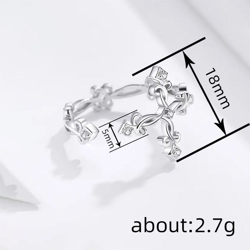 6g Weight Open Rings Classification Adjustable Ring Size Wholesale Jewelry Retro Classic Style Cross Copper Open Rings