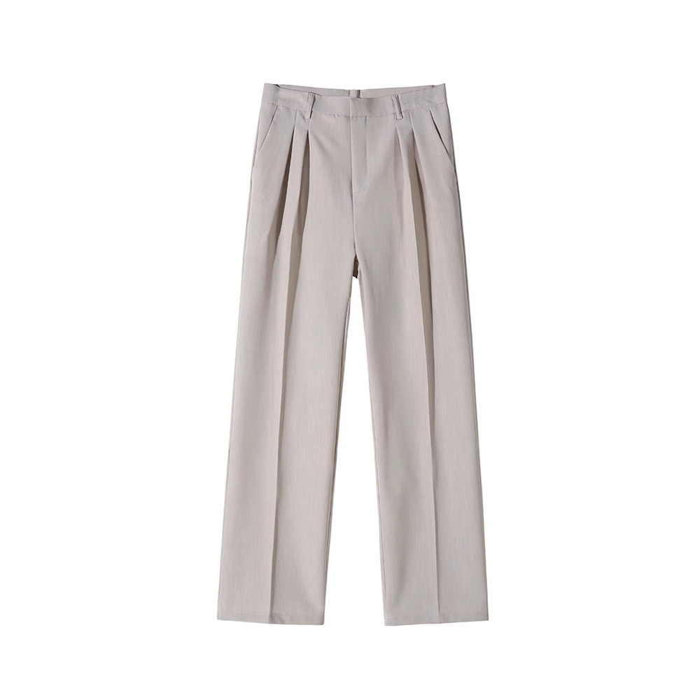 Drapeado pantalones de traje de trapeador recto Otoño de los Hombres estilo coreano de moda de gama alta pantalones casuales sueltos de pierna ancha todo partido moda