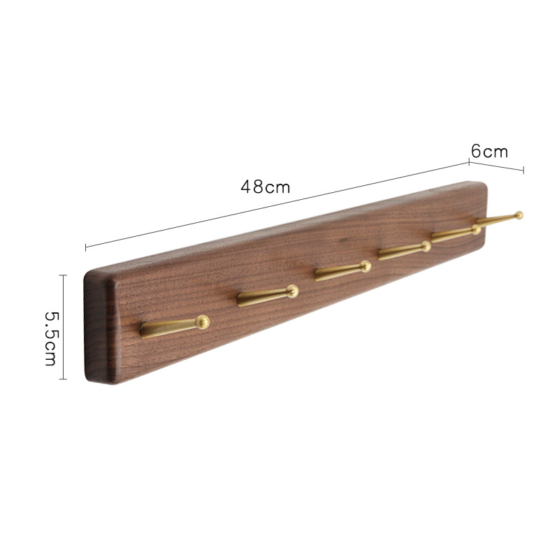 Fábrica directa sin perforación gancho de ropa de nuez negra puerta de entrada gancho de llave de pared almacena gorras de ropa de puerta image 20