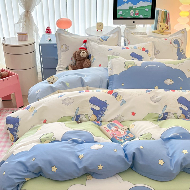 Cotton cartoon duvet cover, cute dinosaur for elementary school students, bedspread, new collection